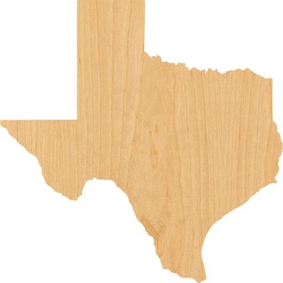 Texas Laser Cut Out Wood Shape Craft Supply - 2"