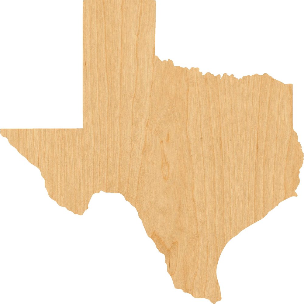 Texas Laser Cut Out Wood Shape Craft Supply - 2"