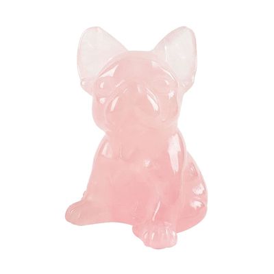 2'' Be Meeting Natural Healing Crystal French Bulldog Statue Pocket Carved Loyal Dog Figurines Pet Collectible