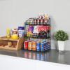 X-cosrack Stackable Wire Basket 3 Tier Countertop& Wall Mounted Metal Storage Basket for Kitchen Pantry Cabinet, Muti-functional Open Front Bin Organizer for Food Fruit Snack, Black view 2