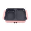 CNCEST 2 in 1 Portable Electric Hot Pot Barbecue Grill Non-Stick Teppanyaki Pan 110V Indoor Hotpot Grill Korean BBQ Combo (Pink) view 3