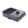 CNCEST 2 in 1 Portable Electric Hot Pot Barbecue Grill Non-Stick Teppanyaki Pan 110V Indoor Hotpot Grill Korean BBQ Combo (Black) view 1