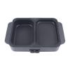 CNCEST 2 in 1 Portable Electric Hot Pot Barbecue Grill Non-Stick Teppanyaki Pan 110V Indoor Hotpot Grill Korean BBQ Combo (Black) view 4