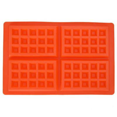 Uxsiya Cake Baking Tray Silicone Bakeware Heat Resistance Waffles for Microwave Oven for Muffin(4 squares)