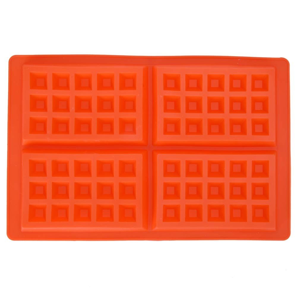Uxsiya Cake Baking Tray Silicone Bakeware Heat Resistance Waffles for Microwave Oven for Muffin(4 squares)