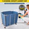 11.35 Bushel Industrial Rolling Laundry Cart,Laundry Basket Bulk Truck Commercial Household,Large Heavy Duty Laundry hampers with Wheels,35.4''Lx25.6''WX31.5''H,400L view 3