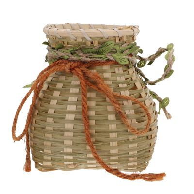 Cabilock Woven Woven Round Basket Wicker Basket Fern Flower Plant Storage Round Fruit Holder Size Ikebana Vases Rattan Decor Rattan Decor
