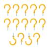 Yinpecly 1-1/4 Inch Metal Plastic Coated Screw-in Open Cup Ceiling Hooks Hangers for Clothes Hats Bedrooms Hanging Plants Hardware Yellow Tone 30pcs view 1