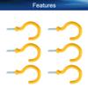 Yinpecly 1-1/4 Inch Metal Plastic Coated Screw-in Open Cup Ceiling Hooks Hangers for Clothes Hats Bedrooms Hanging Plants Hardware Yellow Tone 30pcs view 3
