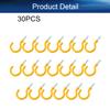 Yinpecly 1-1/4 Inch Metal Plastic Coated Screw-in Open Cup Ceiling Hooks Hangers for Clothes Hats Bedrooms Hanging Plants Hardware Yellow Tone 30pcs view 4