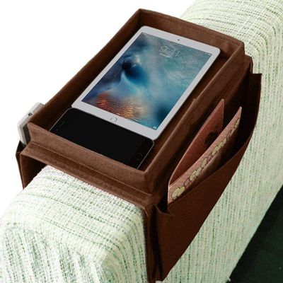Non-Slip Armchair Caddy with Cup Holder Arm Rest Organizer TV Remote Control Holder Oxford Sofa Tray Chairs Couch Storage Arm Tidy Armrest Bag Bedside Space Saver Bag for Cellphone Magazines Glasses