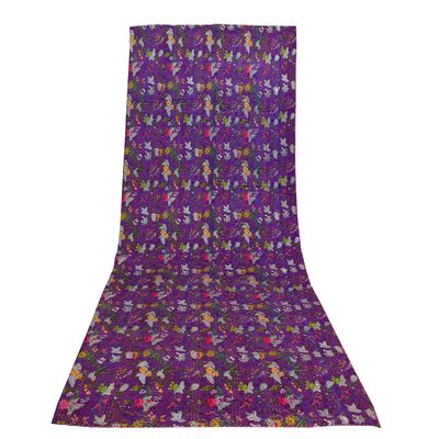 Sophia-Art Indian Twin/King Bird of Paradise Print Quilt Kantha Blanket Bed Cover Kantha Bedspread Bohemian Bedding Kantha Blanket Throw