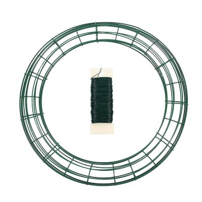 3pcs Green Metal Wire Wreath Rings Frames for DIY Floral Crafts for Christmas Weddings and Events Includes of for Easy Decoration Style