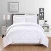 100% Organic Cotton 5 Piece Down Alternative Comforter Set 500 GSM Full/Queen | White Decorative Diamond Pattern Best Comforter Collection-1 Box Stitched Comforter with 4 Pillow Shams view 1