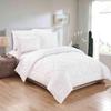 100% Organic Cotton 5 Piece Down Alternative Comforter Set 500 GSM Full/Queen | White Decorative Diamond Pattern Best Comforter Collection-1 Box Stitched Comforter with 4 Pillow Shams view 2
