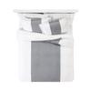 AMAY Colorbar 3 Piece Duvet Cover Set 100% Egyptian Cotton 500 Thread Count with Zipper Closure (1 Duvet Cover 2 Pillow Shams) Queen Silver Grey Solid view 1