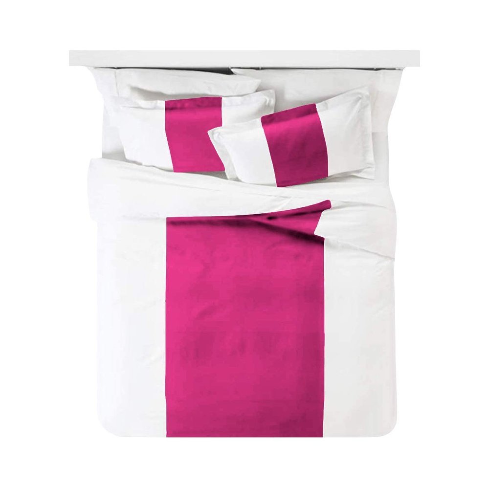AMAY Colorbar 3 Piece Duvet Cover Set 100% Egyptian Cotton 500 Thread Count with Zipper Closure (1 Duvet Cover 2 Pillow Shams) Alaska Hot Pink Solid