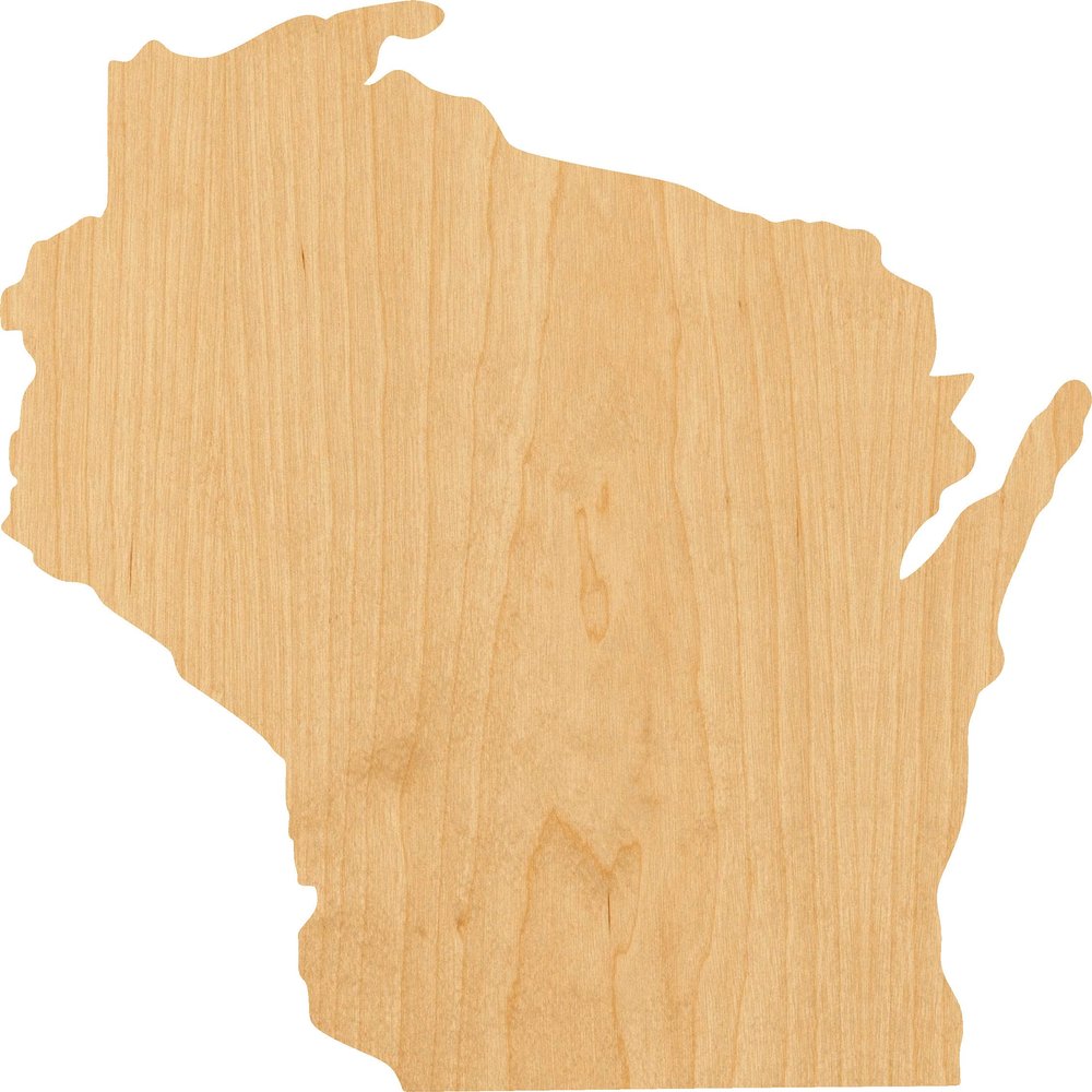 Wisconsin Laser Cut Out Wood Shape Craft Supply - 2"