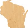 Wisconsin Laser Cut Out Wood Shape Craft Supply - 2" view 1