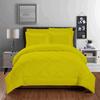 100% Organic Cotton 5 Piece Down Alternative Comforter Set 500 GSM King/Cal-King | Yellow Decorative Diamond Pattern Best Comforter Collection-1 Box Stitched Comforter with 4 Pillow Shams view 1
