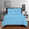 100% Organic Cotton 5 Piece Down Alternative Comforter Set 500 GSM Twin/Twin XL | Sky Blue Decorative Diamond Pattern Best Comforter Collection-1 Box Stitched Comforter with 4 Pillow Shams view 1