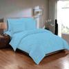 100% Organic Cotton 5 Piece Down Alternative Comforter Set 500 GSM Twin/Twin XL | Sky Blue Decorative Diamond Pattern Best Comforter Collection-1 Box Stitched Comforter with 4 Pillow Shams view 2