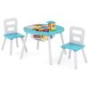 Costzon Kids Table and Chair Set, Wood Activity Table w/Center Mesh Storage, Children Furniture Gift for Boys & Girls, Ideal for Arts, Crafts, Snack Time, Homework, Toddler Table and Chair Set, Blue view 1