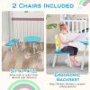 Costzon Kids Table and Chair Set, Wood Activity Table w/Center Mesh Storage, Children Furniture Gift for Boys & Girls, Ideal for Arts, Crafts, Snack Time, Homework, Toddler Table and Chair Set, Blue view 4