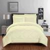 100% Organic Cotton 5 Piece Down Alternative Comforter Set 500 GSM Full/Queen | Ivory Decorative Diamond Pattern Best Comforter Collection-1 Box Stitched Comforter with 4 Pillow Shams view 1