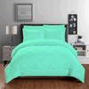 100% Organic Cotton 5 Piece Down Alternative Comforter Set 500 GSM Twin/Twin XL | Aqua Decorative Diamond Pattern Best Comforter Collection-1 Box Stitched Comforter with 4 Pillow Shams view 1