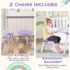 Costzon Kids Table and Chair Set, Wood Activity Table w/Center Mesh Storage, Children Furniture Gift for Boys & Girls, Ideal for Arts, Crafts, Snack Time, Homework, Toddler Table and Chair Set, Purple view 4