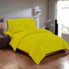 100percent Organic Cotton 5 Piece Down Alternative Comforter Set 500 GSM Oversized Queen Yellow Decorative Diamond Pattern Best Comforter Collection1 Box Stitched view 2
