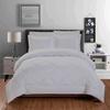 100% Organic Cotton 5 Piece Down Alternative Comforter Set 500 GSM Twin/Twin XL | Silver Grey Decorative Diamond Pattern Best Comforter Collection-1 Box Stitched Comforter with 4 Pillow Shams view 1
