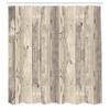Ambesonne Rustic Shower Curtain, Picture of Smooth Oak Wood Texture in Old Fashion Retro Horizontal Nature Design, Cloth Fabric Bathroom Decor Set with Hooks, 69" W x 84" L, Dark Eggshell view 2