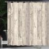 Ambesonne Rustic Shower Curtain, Picture of Smooth Oak Wood Texture in Old Fashion Retro Horizontal Nature Design, Cloth Fabric Bathroom Decor Set with Hooks, 69" W x 84" L, Dark Eggshell view 3