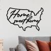 LaModaHome Metal Wall Art Sweet Home USA Black Wall Decor, Living Room, Bedroom, Kitchen, Bathroom Interior Outdoor Decoration, Wall Hanging view 3