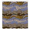 Ambesonne Aquatic Shower Curtain, Conceptual Ocean Themed Art Hand Drawn Waves Seascape Maritime Nautical Art, Cloth Fabric Bathroom Decor Set with Hooks, 69" W x 84" L, Pale Coffee view 2