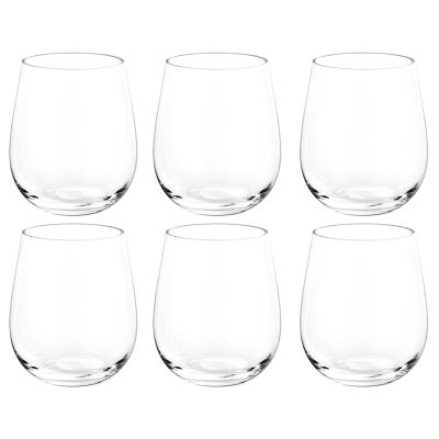 KOXIN-KARLU Classic 18-ounce Acrylic Stemless Wine Glasses, Unbreakable Mixed Drinkware Plastic Tumbler, set of 6 Clear