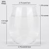 KOXIN-KARLU Classic 18-ounce Acrylic Stemless Wine Glasses, Unbreakable Mixed Drinkware Plastic Tumbler, set of 6 Clear view 2