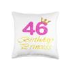 46th Birthday Princess Cute Art For Girl Women 46 Years Old Throw Pillow view 1
