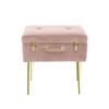 Noori Rug Home - Lux Collection Modern Dove Rectangle Pink Velvet Storage Stool - 20x13.5x19 - Livingroom,Bedroom, Kid's Room, Nursery, Medium view 1