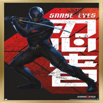 Trends International G.I. Joe: Snake Eyes - Pose Wall Poster, 34L x 22.4W, Gold Framed Version