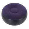 Inflatable Flocking Chair, Footrest Inflatable Stool Folding Round Indoor Outdoor Portable Blue for Travel view 1