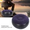 Inflatable Flocking Chair, Footrest Inflatable Stool Folding Round Indoor Outdoor Portable Blue for Travel view 2