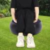 Inflatable Flocking Chair, Footrest Inflatable Stool Folding Round Indoor Outdoor Portable Blue for Travel view 3