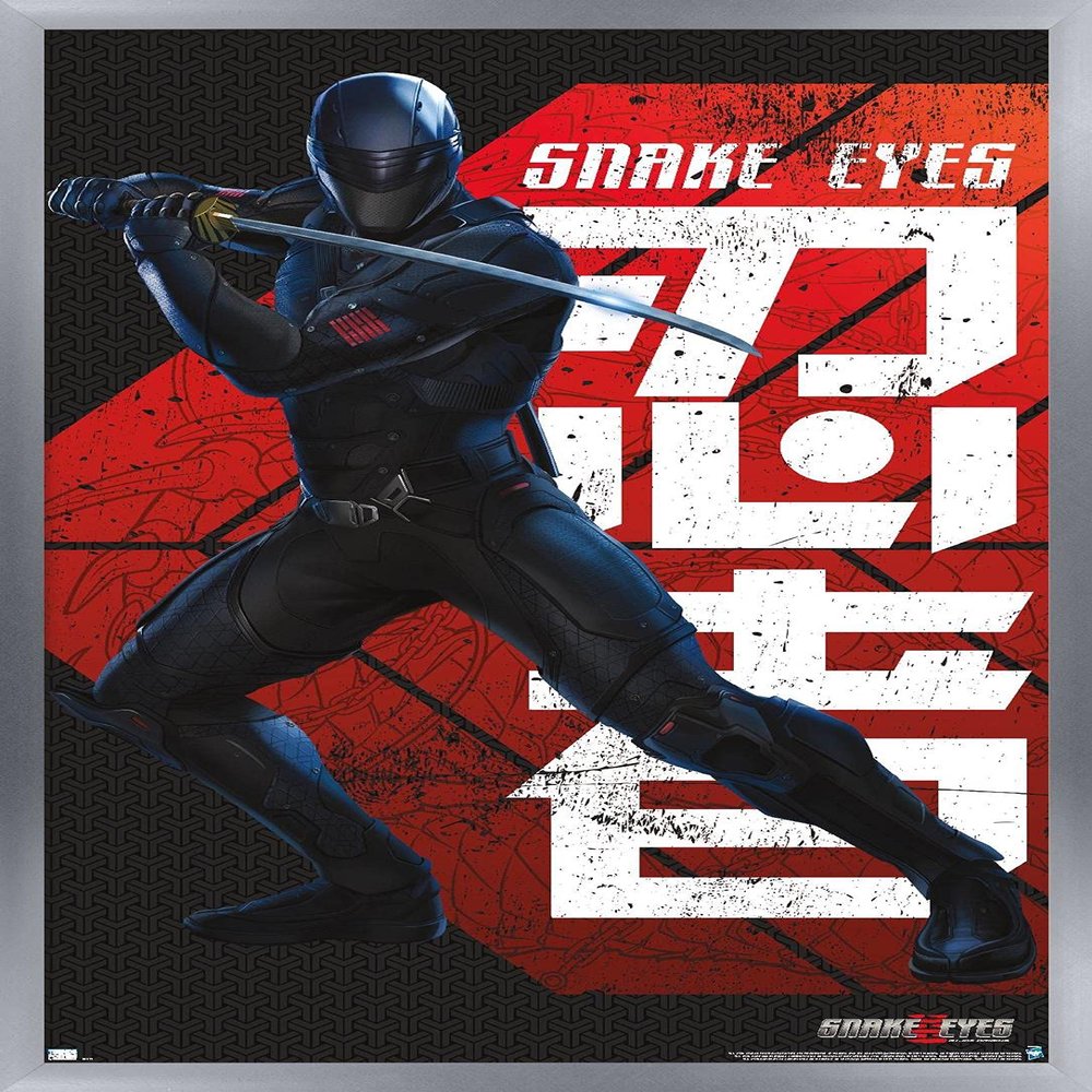 Trends International G.I. Joe: Snake Eyes - Pose Wall Poster, 34L x 22.4W, Silver Framed Version