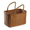 IMIKEYA Plastic Woven Picnic Basket with Handle - Woven Shopping Basket 14.7x7.7x6.7 Inch Store Container for Fruits Food Flowers Bread Organizer view 1