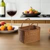 IMIKEYA Plastic Woven Picnic Basket with Handle - Woven Shopping Basket 14.7x7.7x6.7 Inch Store Container for Fruits Food Flowers Bread Organizer view 3