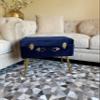 Noori Home - Lux Collection Modern Dove Rectangle Navy Velvet Storage Stool - 20x13.5x19 - Livingroom,Bedroom, Kid's Room, Nursery view 2