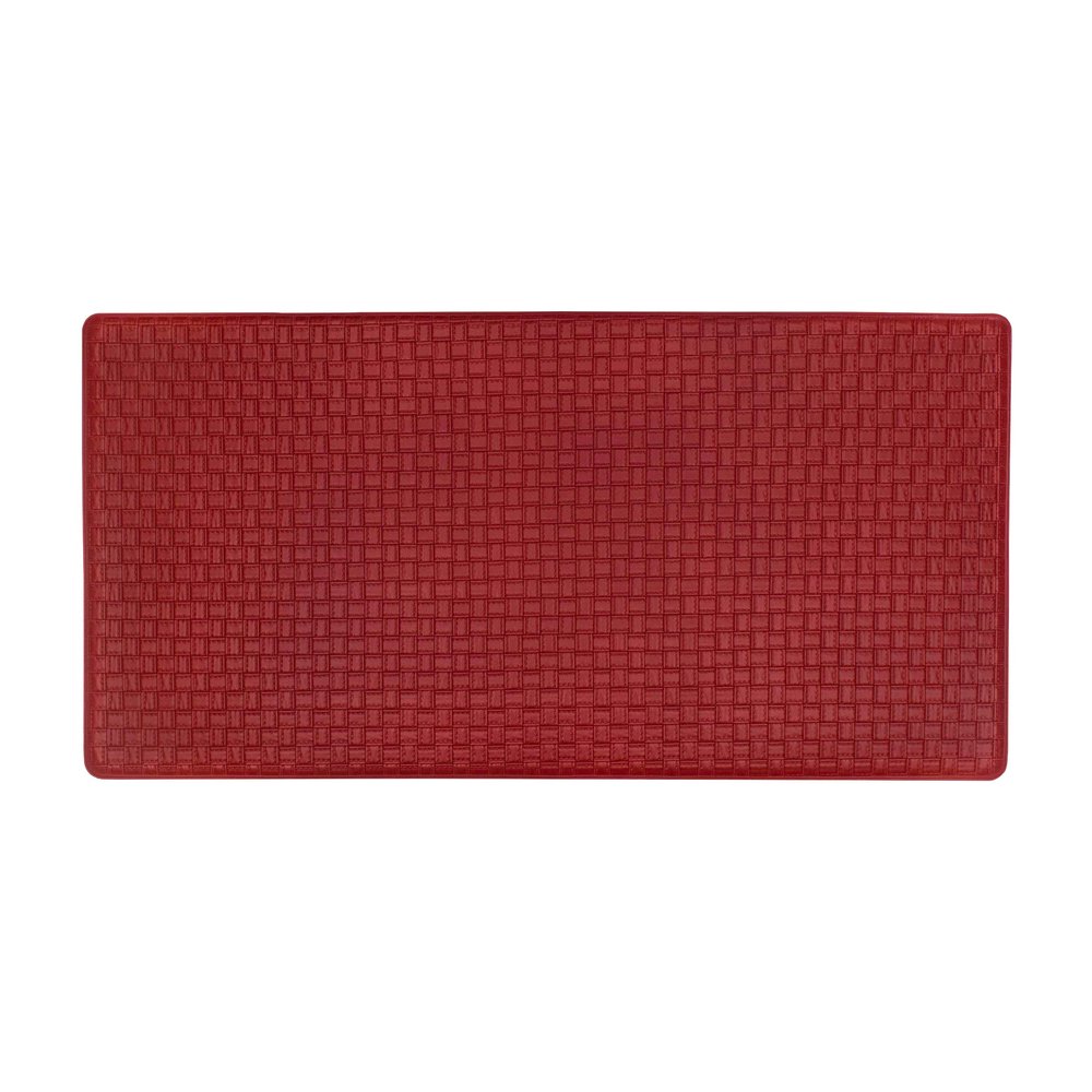Achim Home Furnishings Woven-Embossed Faux-Leather Anti-Fatigue Mat - 20in x 39in - Lava